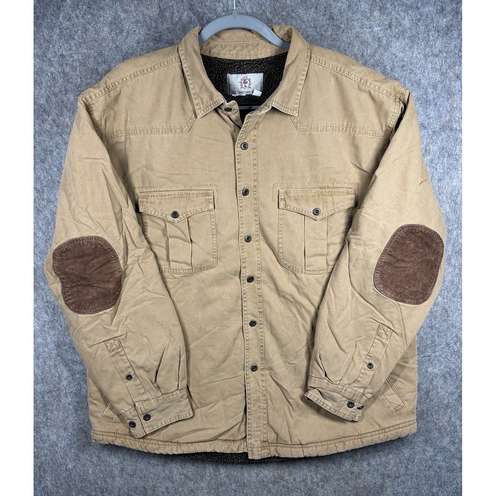 Vintage Territory Ahead Canvas Barn Jacket Mens XL Sherpa Lined Workwear Coat